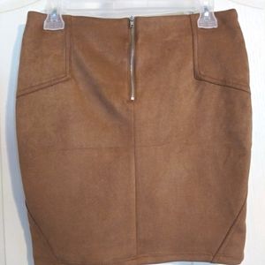 Suede pencil skirt